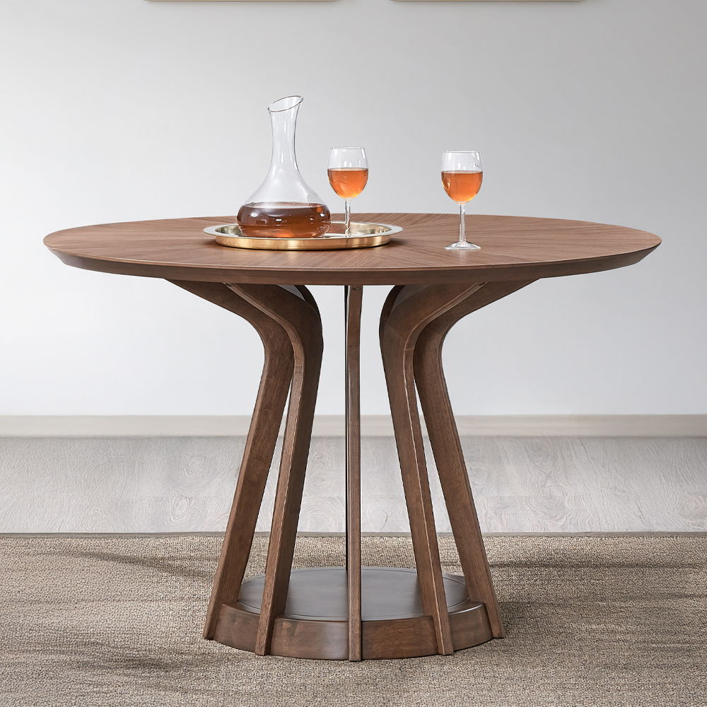 Seda - Round Dining Table - Walnut