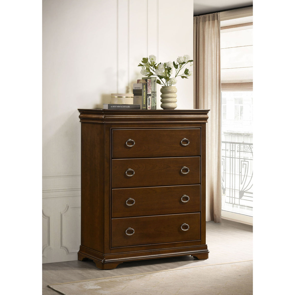 Leonide - 4 Drawer Chest - Cherry