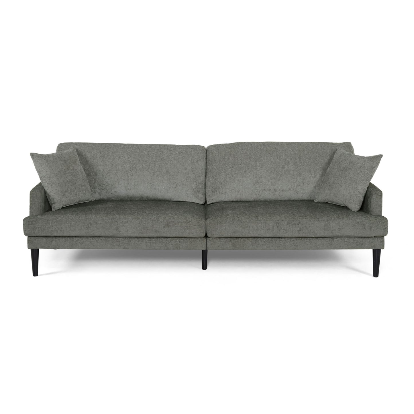 Contemporary 3 Seater Sofa With Plush Upholstery - Gray