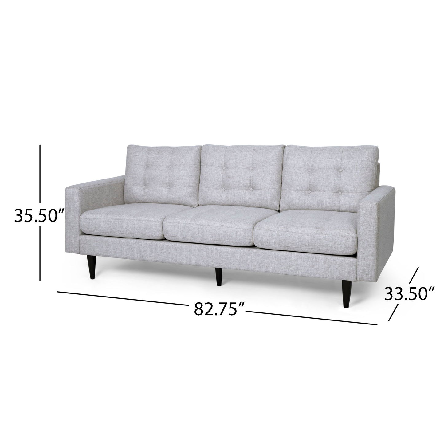 Jenny - Contemporary Tufted Fabric 3 Seater Sofa