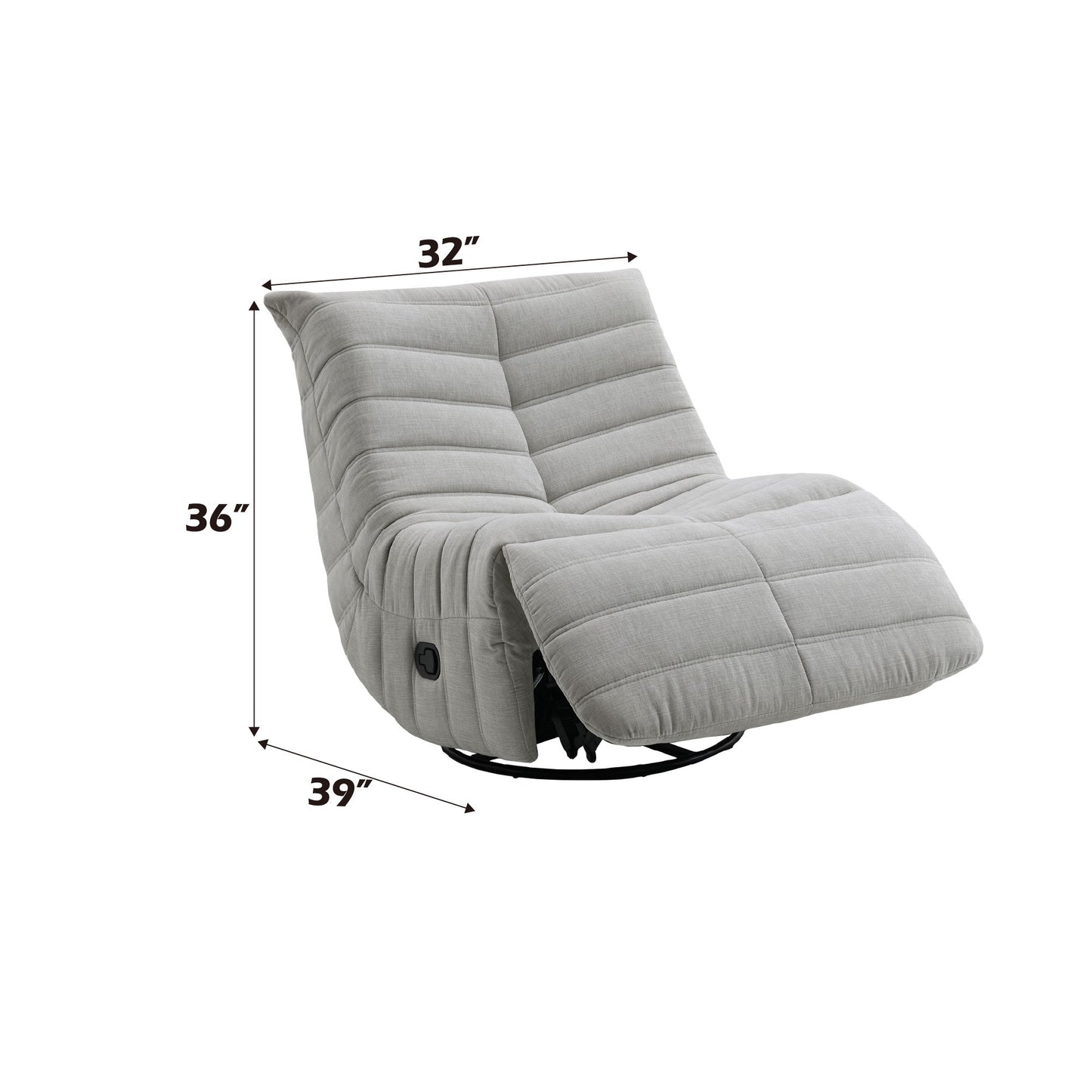 Glider Recliner With Swivel - Oyster Gray