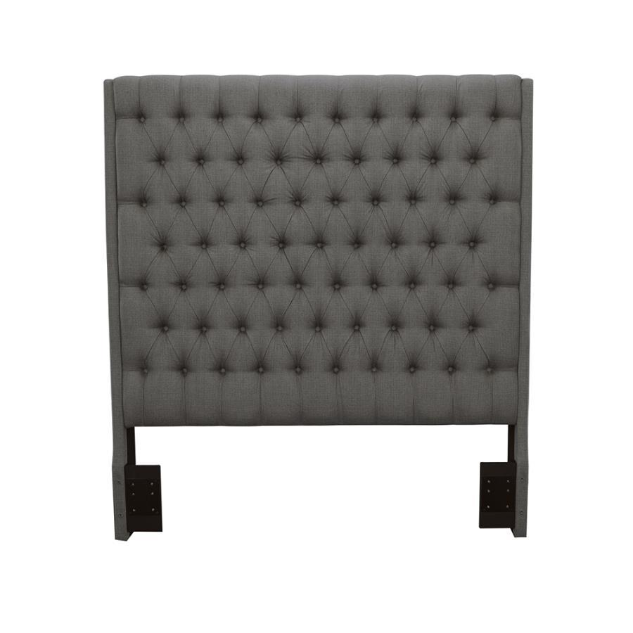 Camille - Upholstered Queen Panel Headboard - Gray