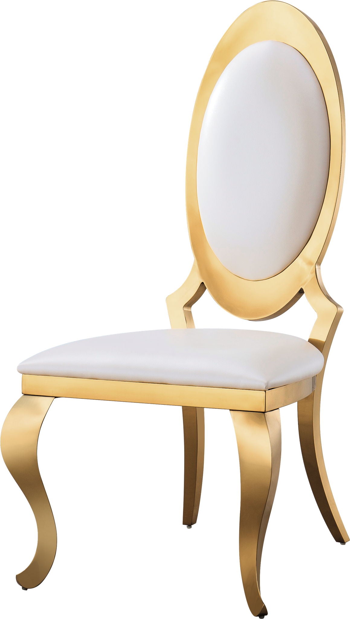 ette Dining Chair With Oval Backrest, Stainless Steel Legs (Set of 2)