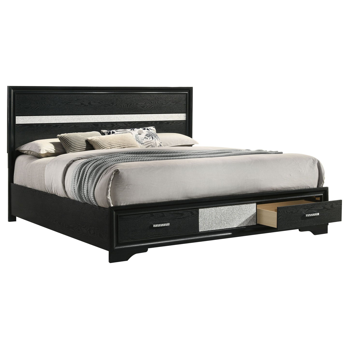 Eastern - King Storage Platform Bed 2 Drawer - Black