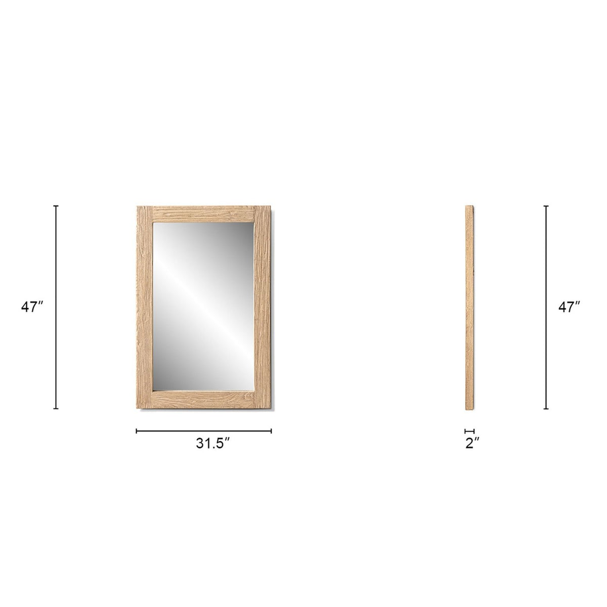 Langford - Wall Mirror - Light Brown