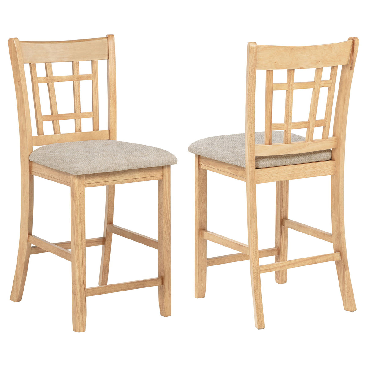 Davis - Counter Height Dining Chair Linen (Set of 2) - Light Oak
