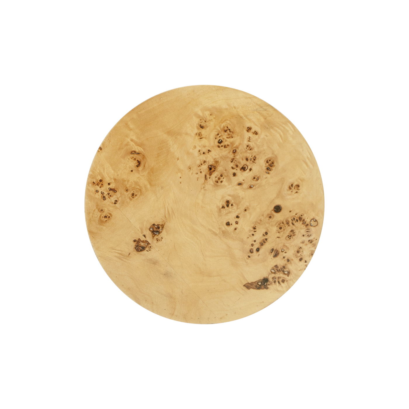 Nebula - Burl Accent Pillar Side Table - Warm Natural Brown Burl