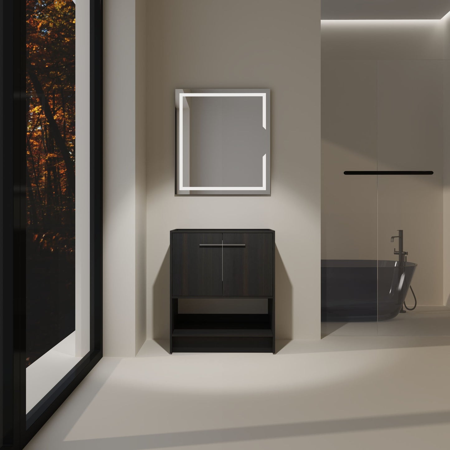 Modern Freestanding Bathroom Vanity With 2 Doors