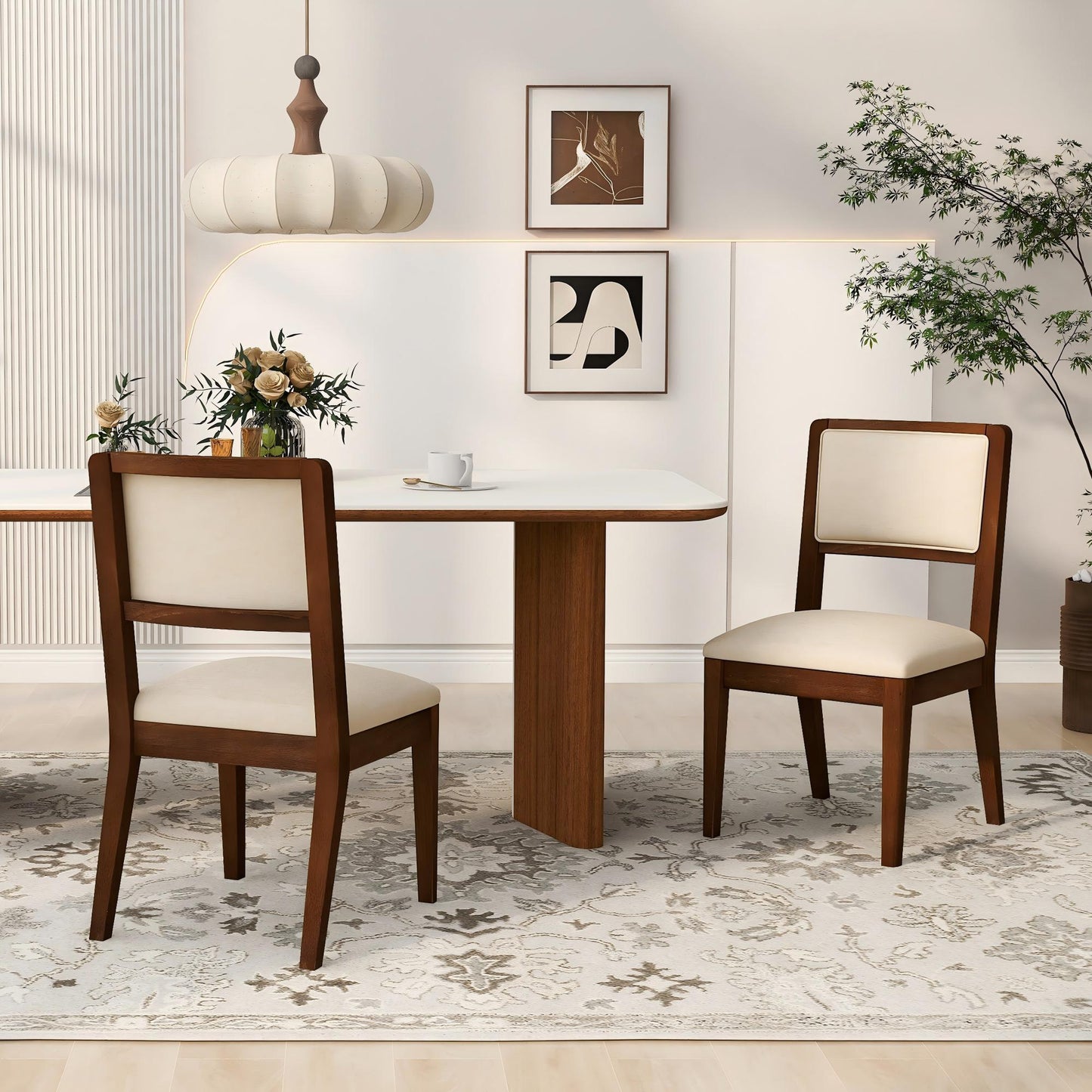 Compact Dining Side Chairs (Set of 2) - Walnut
