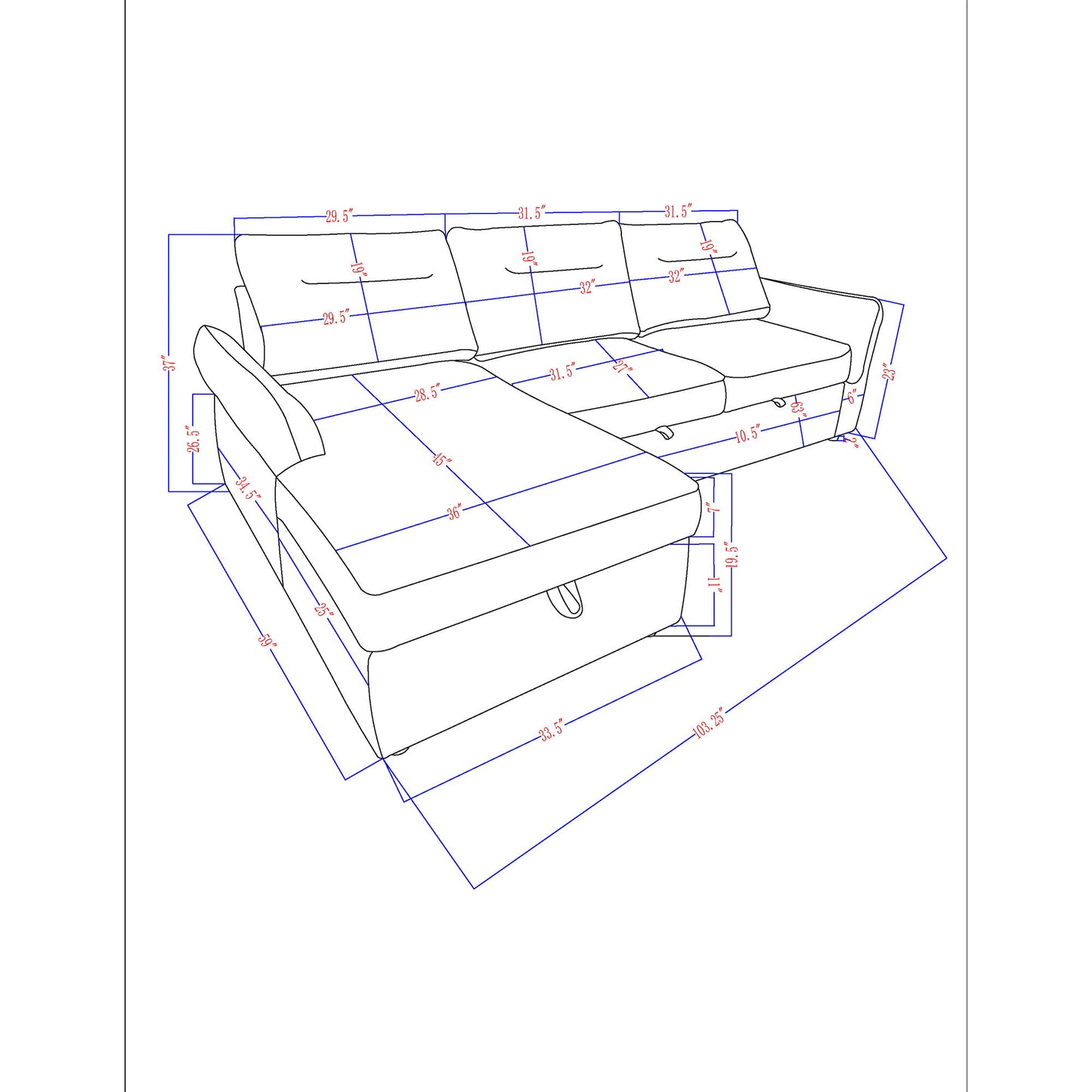 Montana - Sofabed With Storage - Gray