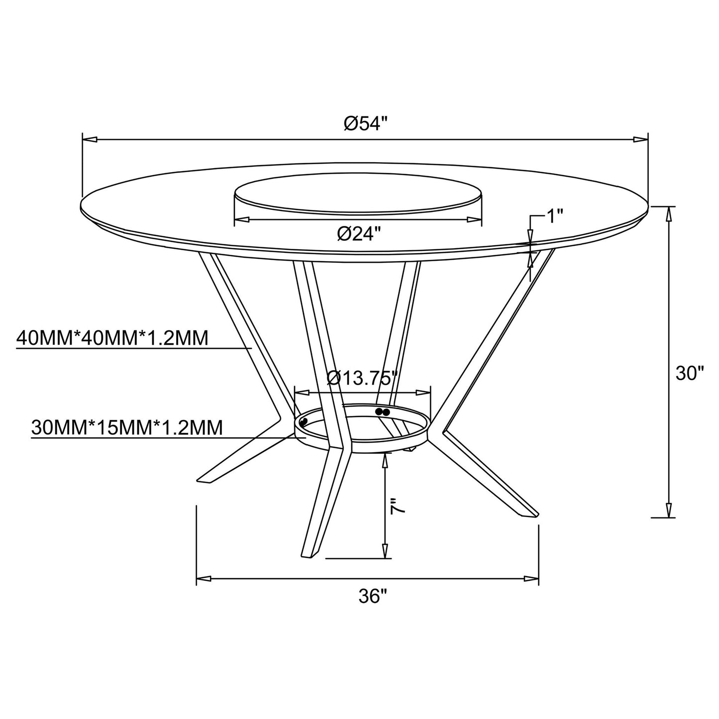 Anchor - Round Dining Table - Gloss White