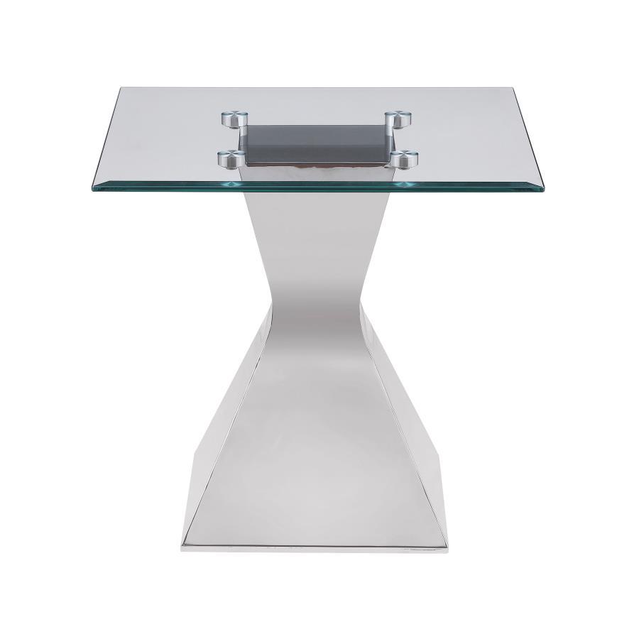 Jenny - Glass Top End Table - Silver