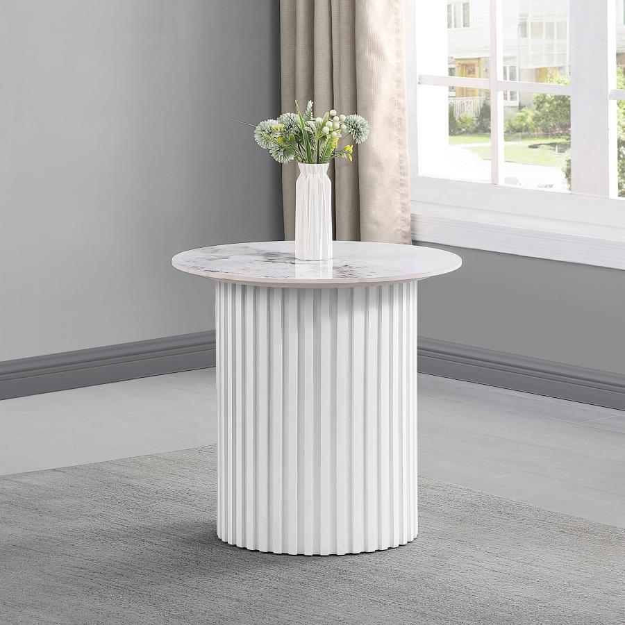 Rowena - Table Top, Box 1 of 2 - White Faux Marble