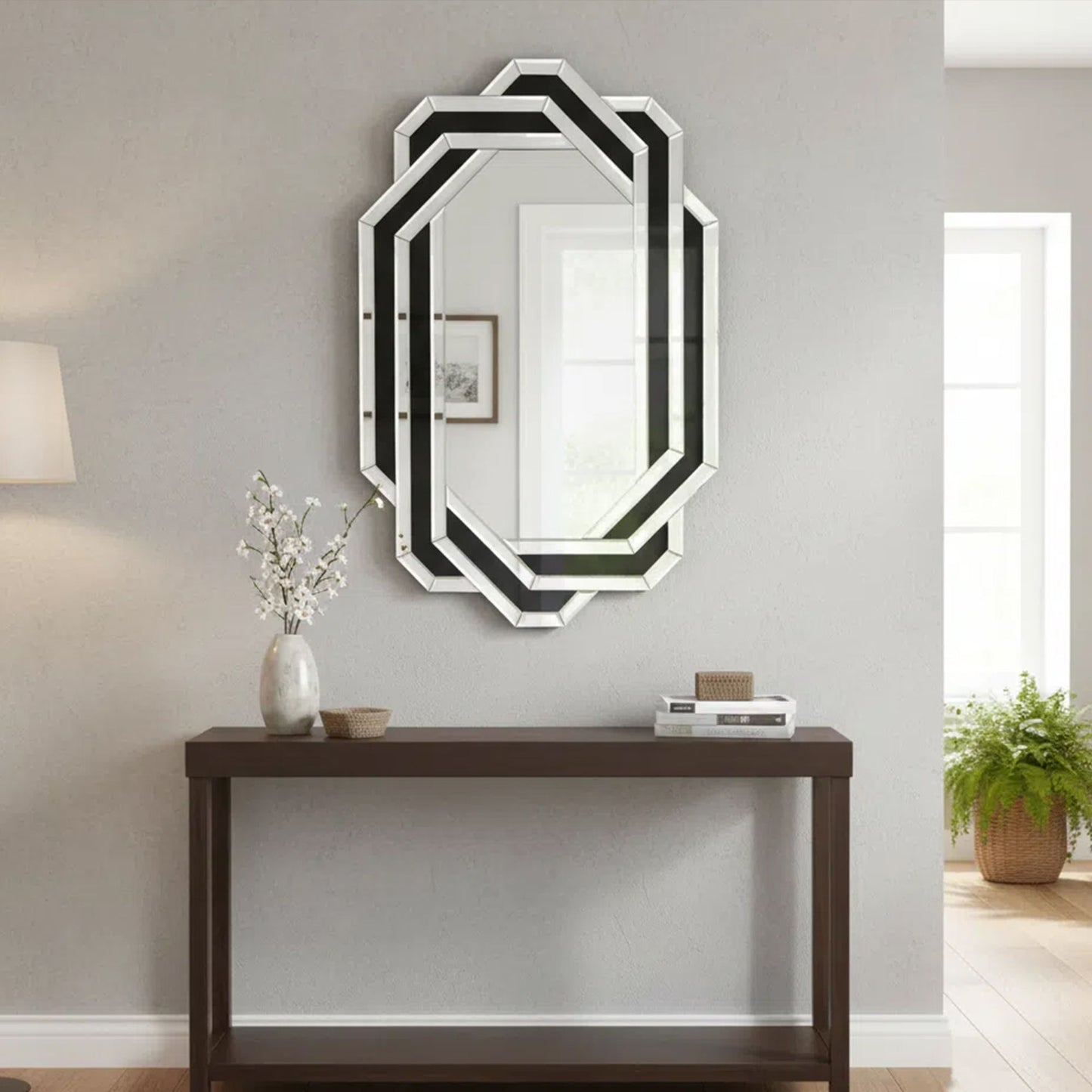 Diamond Wall Mirror - Silver