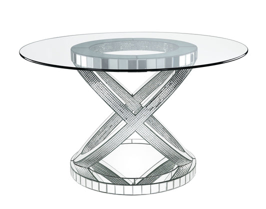 Ornat - 31" Dining Table - Faux Square Diamonds
