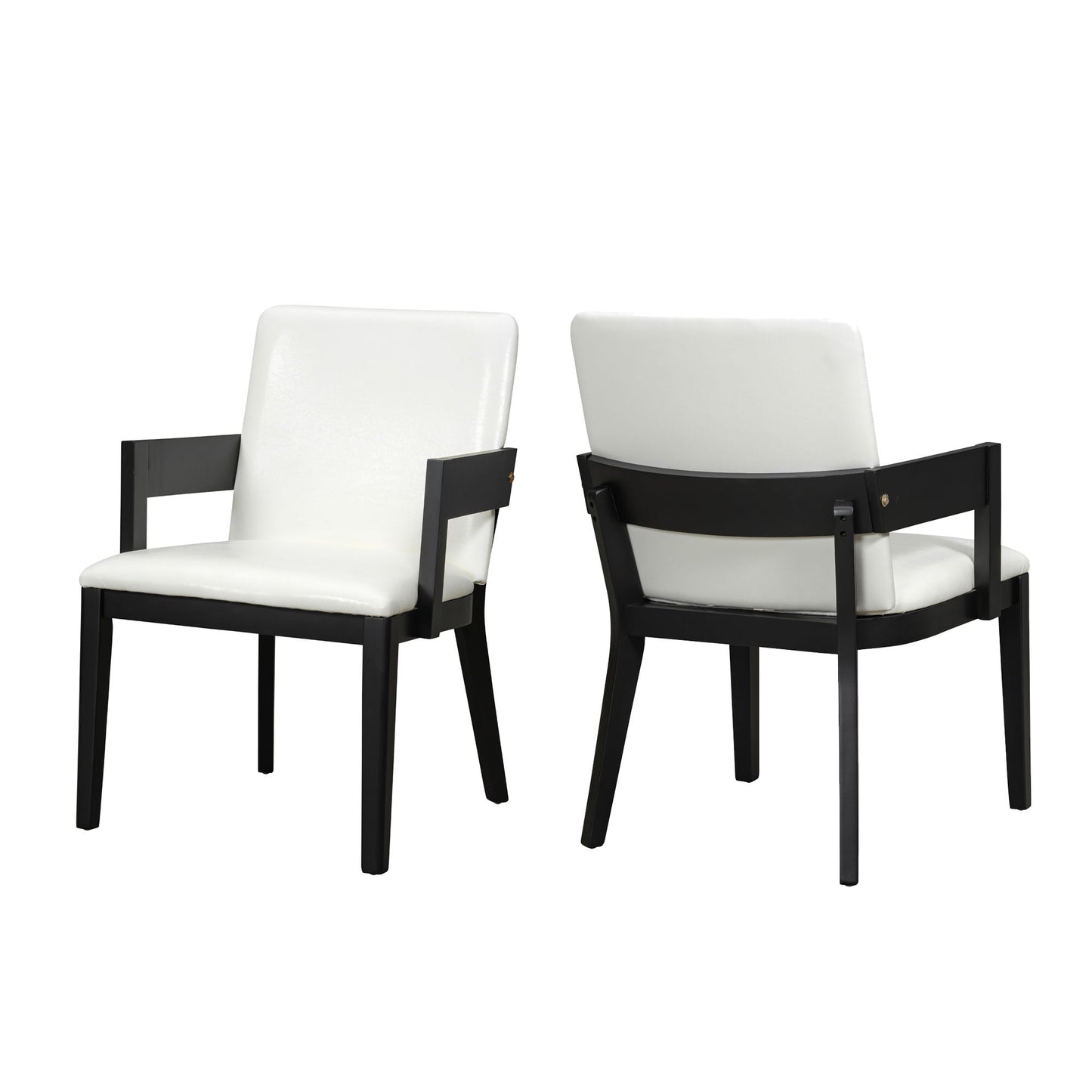 Modern Glossy Dining Chairs (Set of 2), Elegant Upholstery And Ergonomic Design - Black White