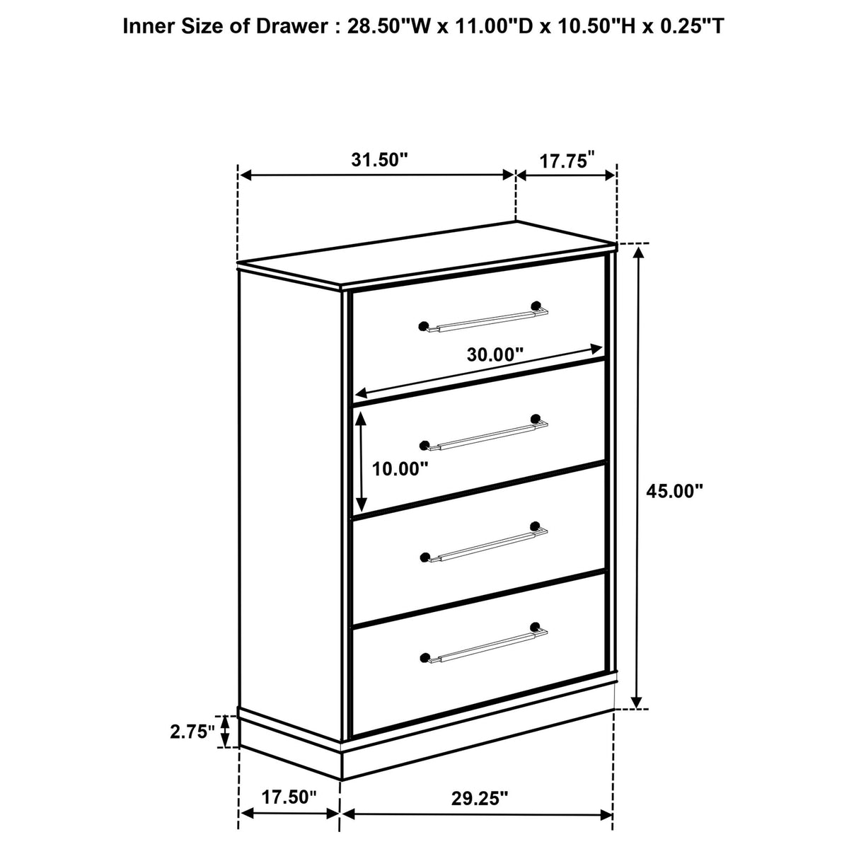Edmondson - 4 Drawer Chest - Natural / Gray
