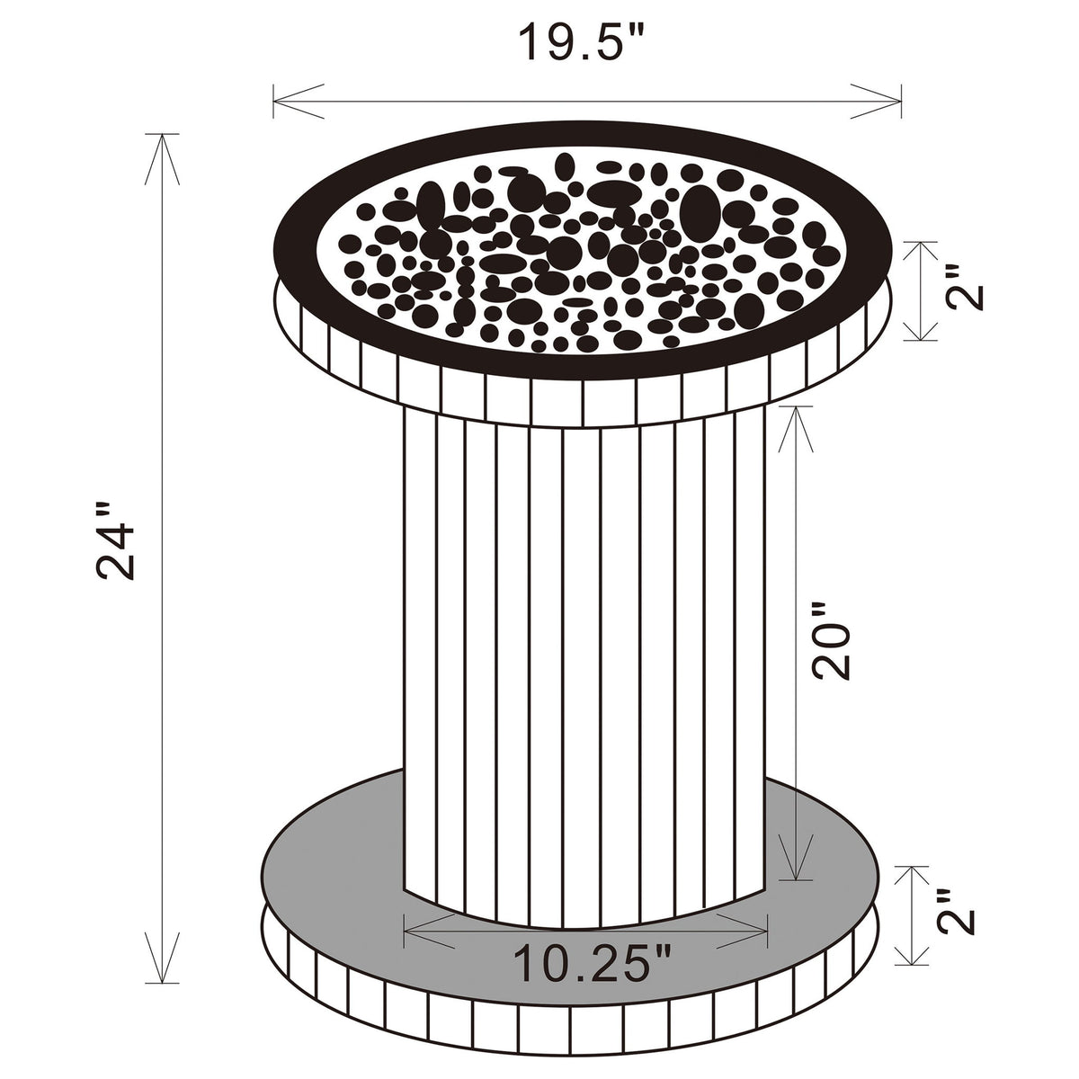 Rose - Side Table - Clear