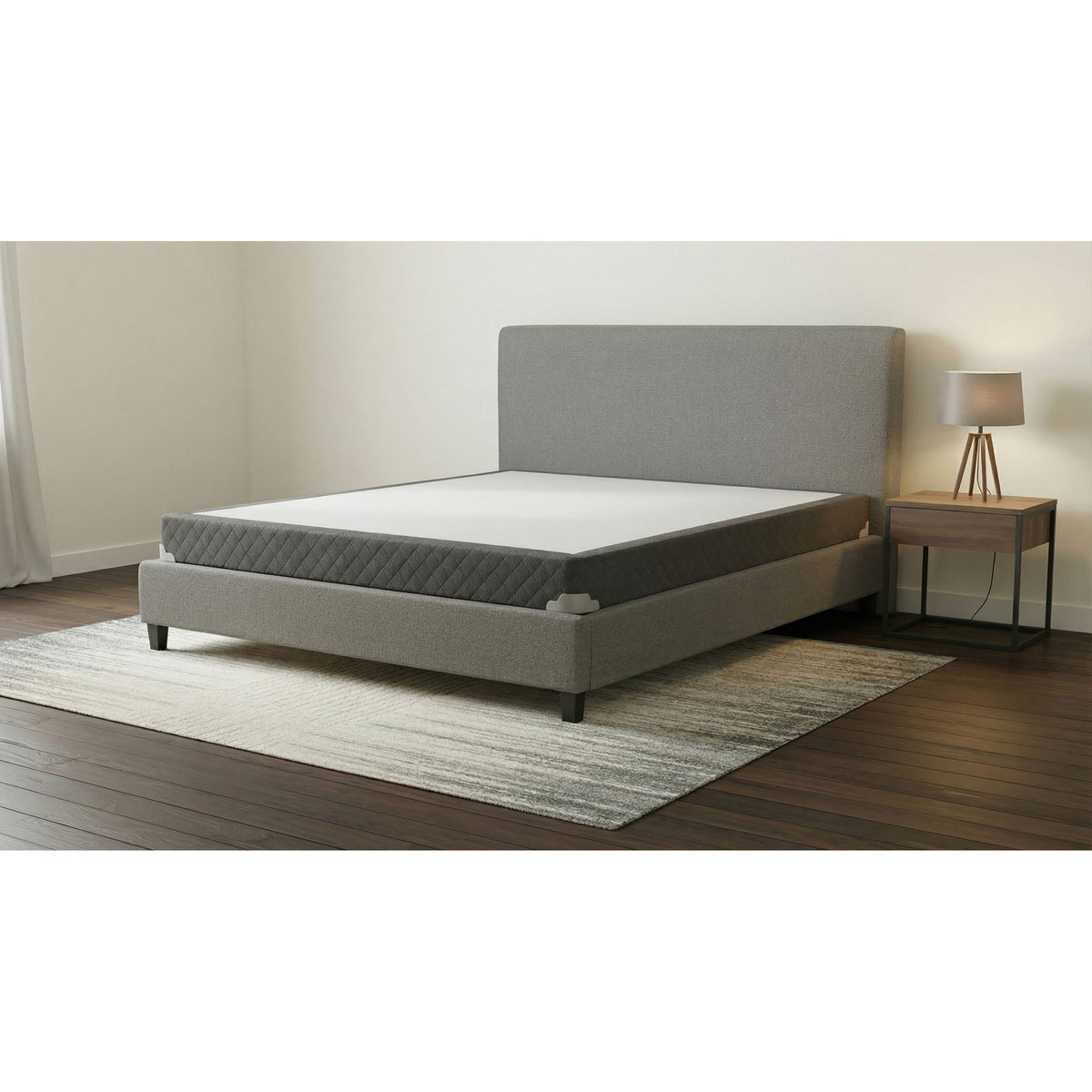Low Profile Box Spring Foundation With Padded Slats And Breathable Design