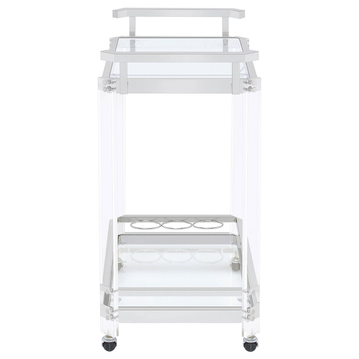 Kempton - 2 Tier Bar Cart - Chrome