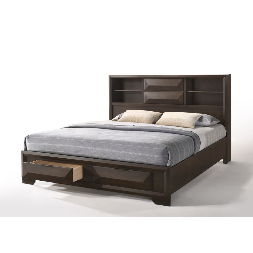 Merveille - Eastern King Bed With Storage - Espresso
