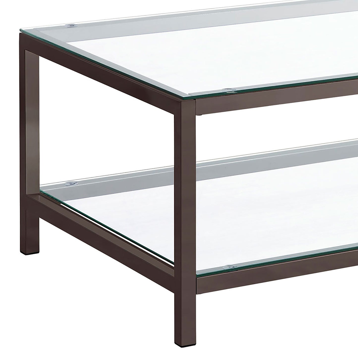 Natasha - 1 Shelf Coffee Table - Nickel