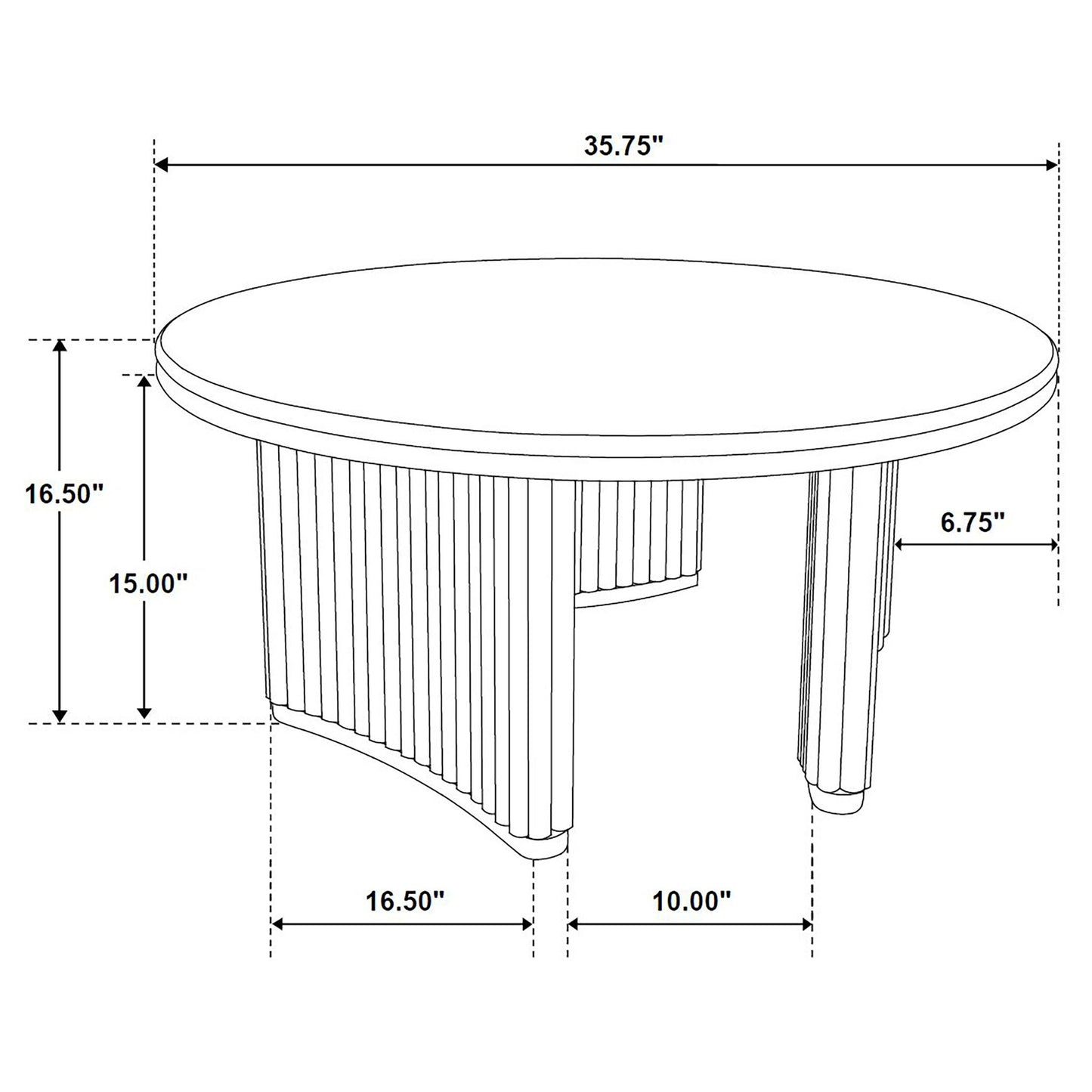 Dreydon - Round Coffee Table With Curved Pedestal Base - Light Brown