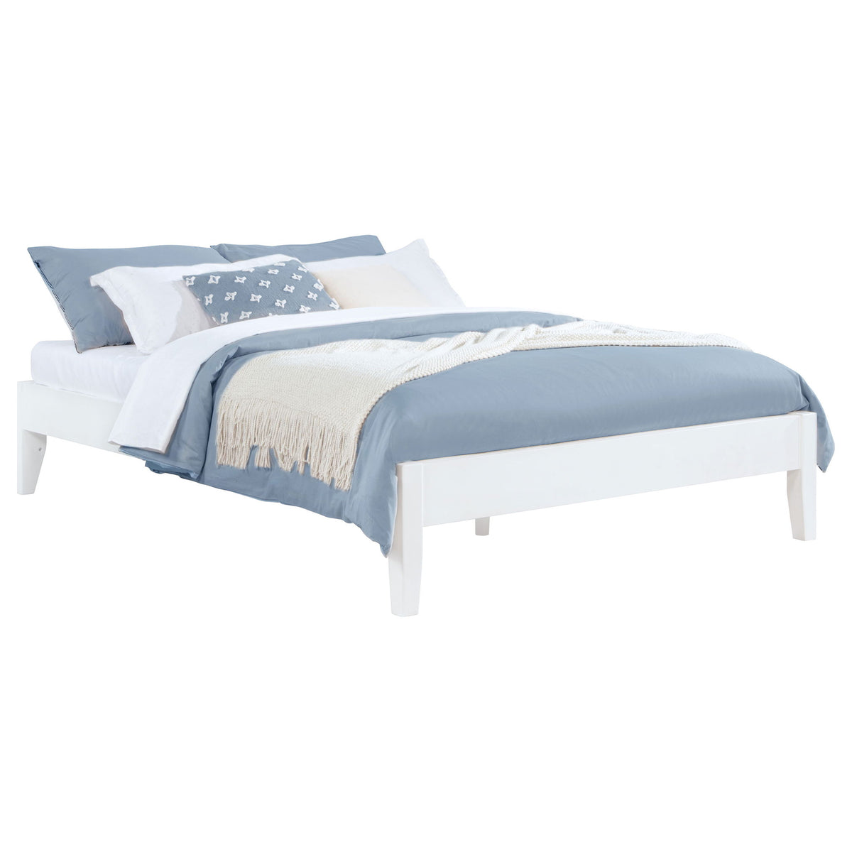 Sophie - Full Platform Bed With Tapered Legs - White