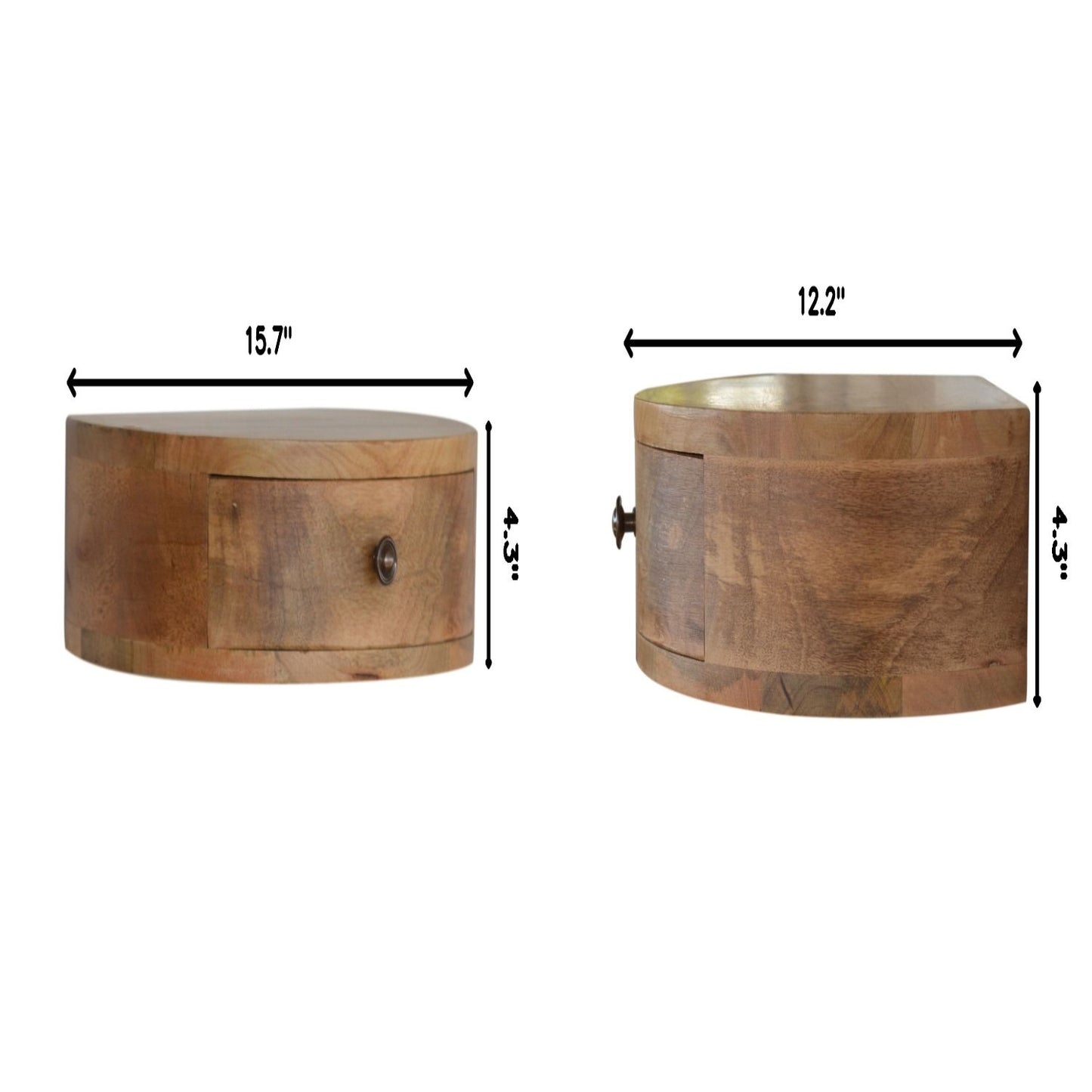 Wall Mounted Rounded Nightstand - Oak