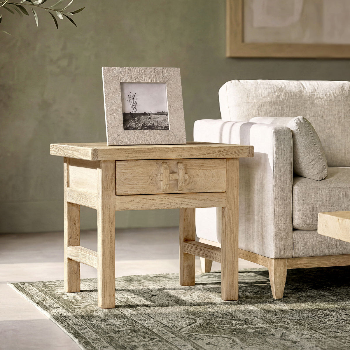 Rowan - Side Table With Drawer - Light Brown