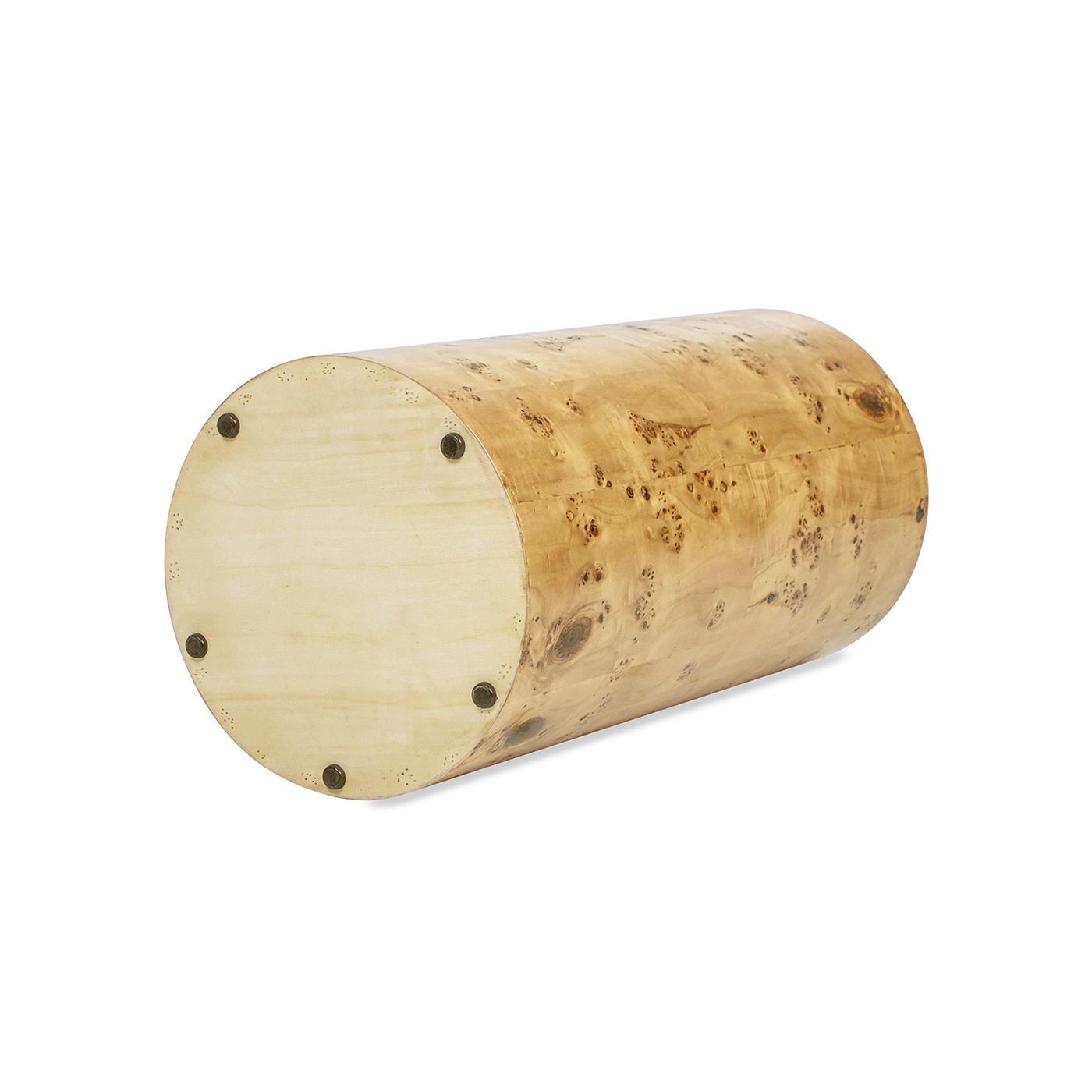 Nebula - Burl Accent Pillar Side Table - Warm Natural Brown Burl
