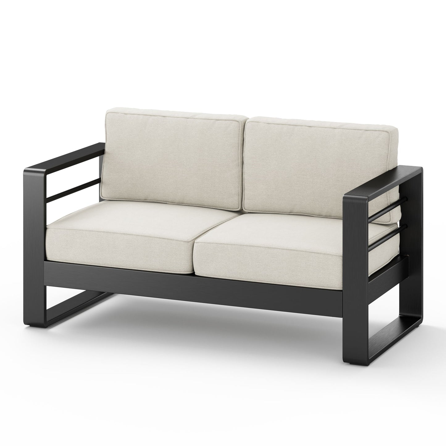 Maya Bay - Loveseat - Black / Beige