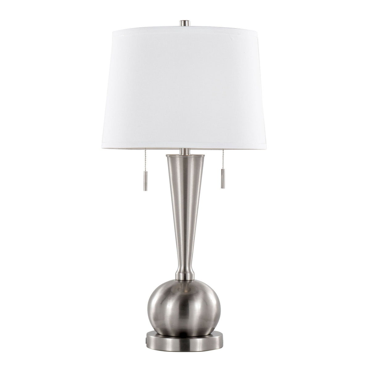 Jules - Contemporary Table Lamp Built In USB Port (Set of 2) - Brushed Nickel