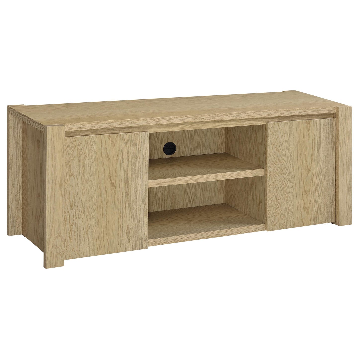 Susac - 3 Piece Entertainment Center With TV Stand And Media Towers - Light Oak