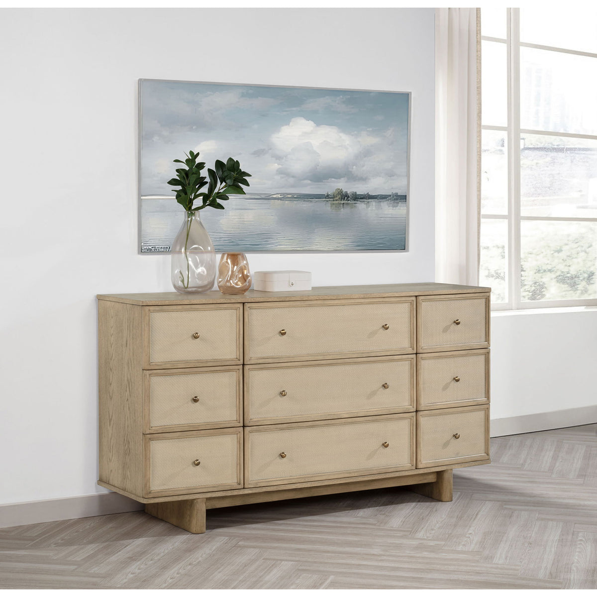 Kimpton - 9 Drawer Dresser Cabinet - Beige