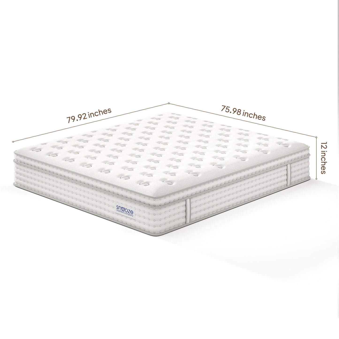 Snooze Mattress Company Atlas - 12" Euro Top Firm Hybrid Mattress With Independently Encased Coils & Gel Memory Foam