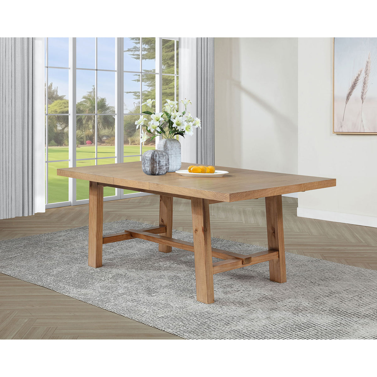 Extension Leaf Dining Table With Removable Leaf - Natural