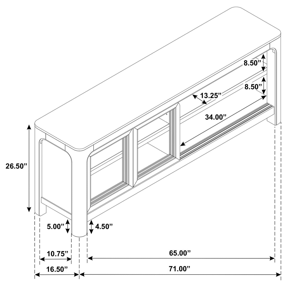 Flores - 2 Door TV Stand - Mango Color