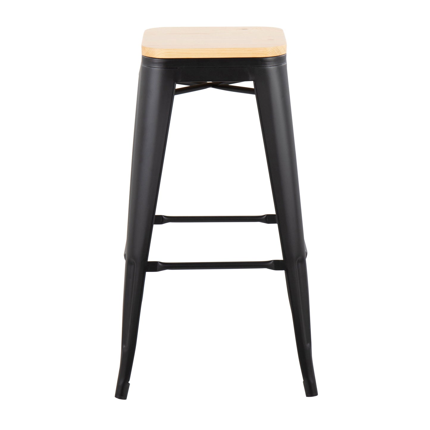 Oregon - Contemporary Barstool (Set of 2) - Black / Natural