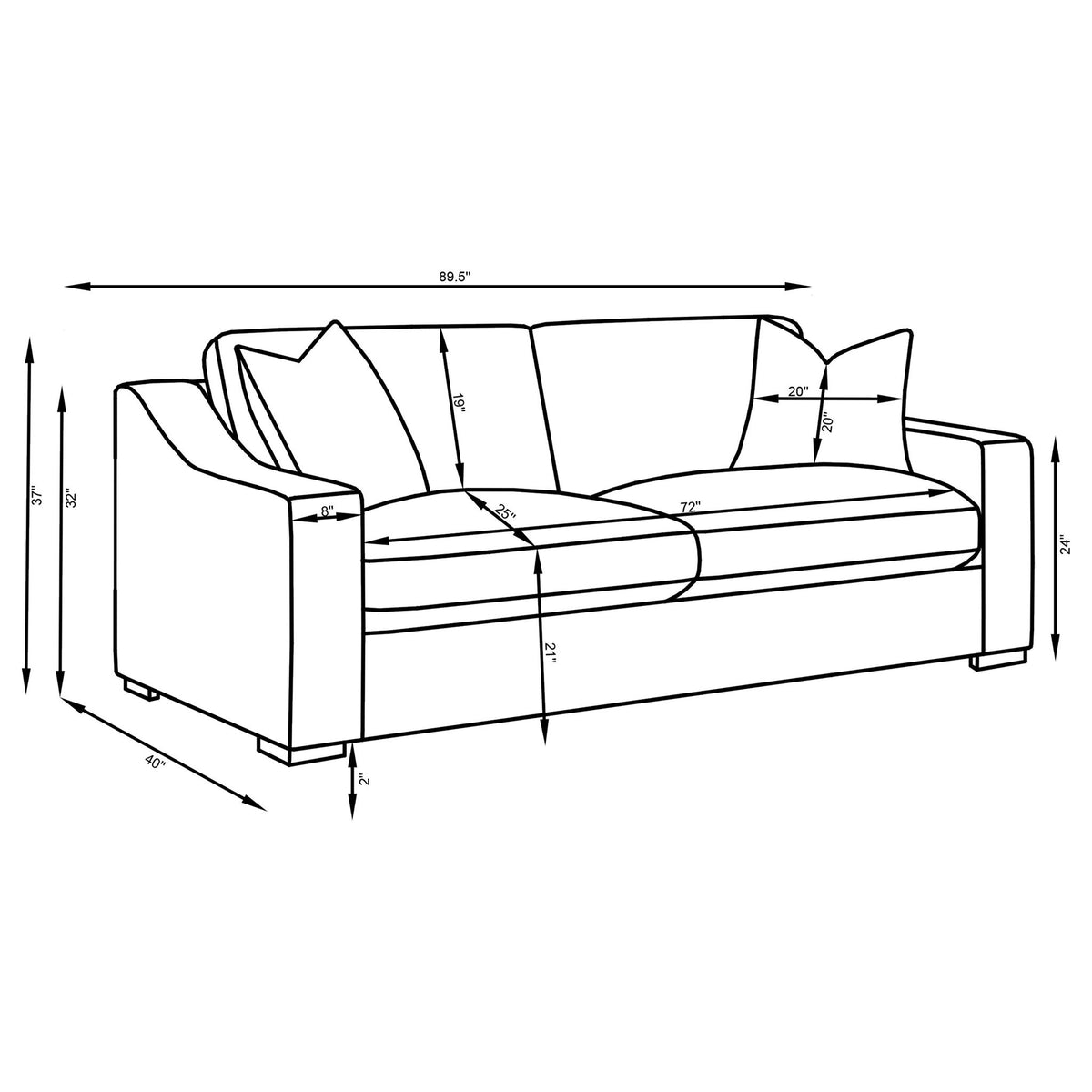 Chelan - Sloped Arm Sofa