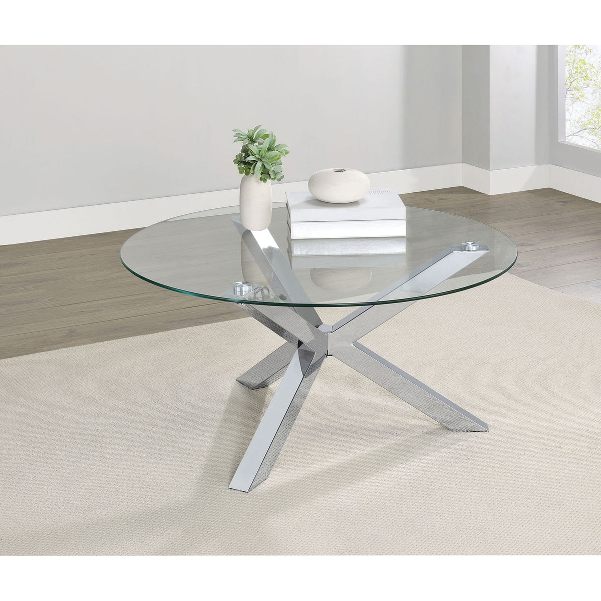 Round Top Coffee Table - Chrome