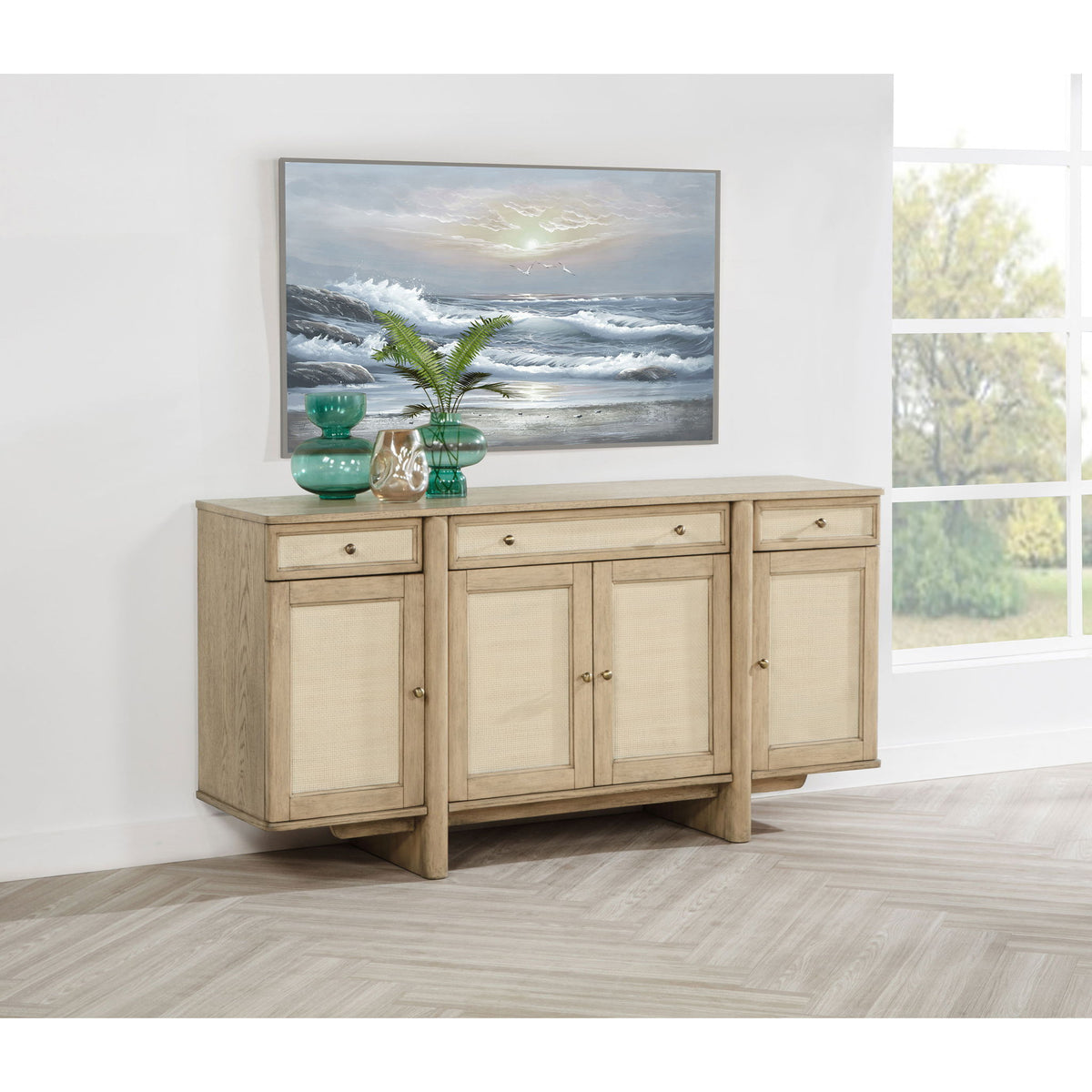 Kimpton - 4 Door Sideboard Buffet Cabinet - Beige
