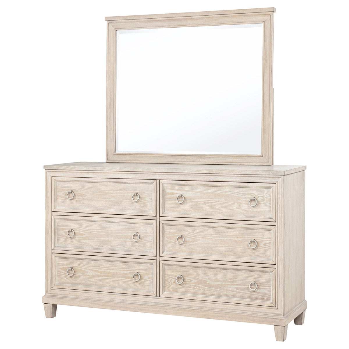 Wedner - 6 Drawer Dresser With Mirror - Oak
