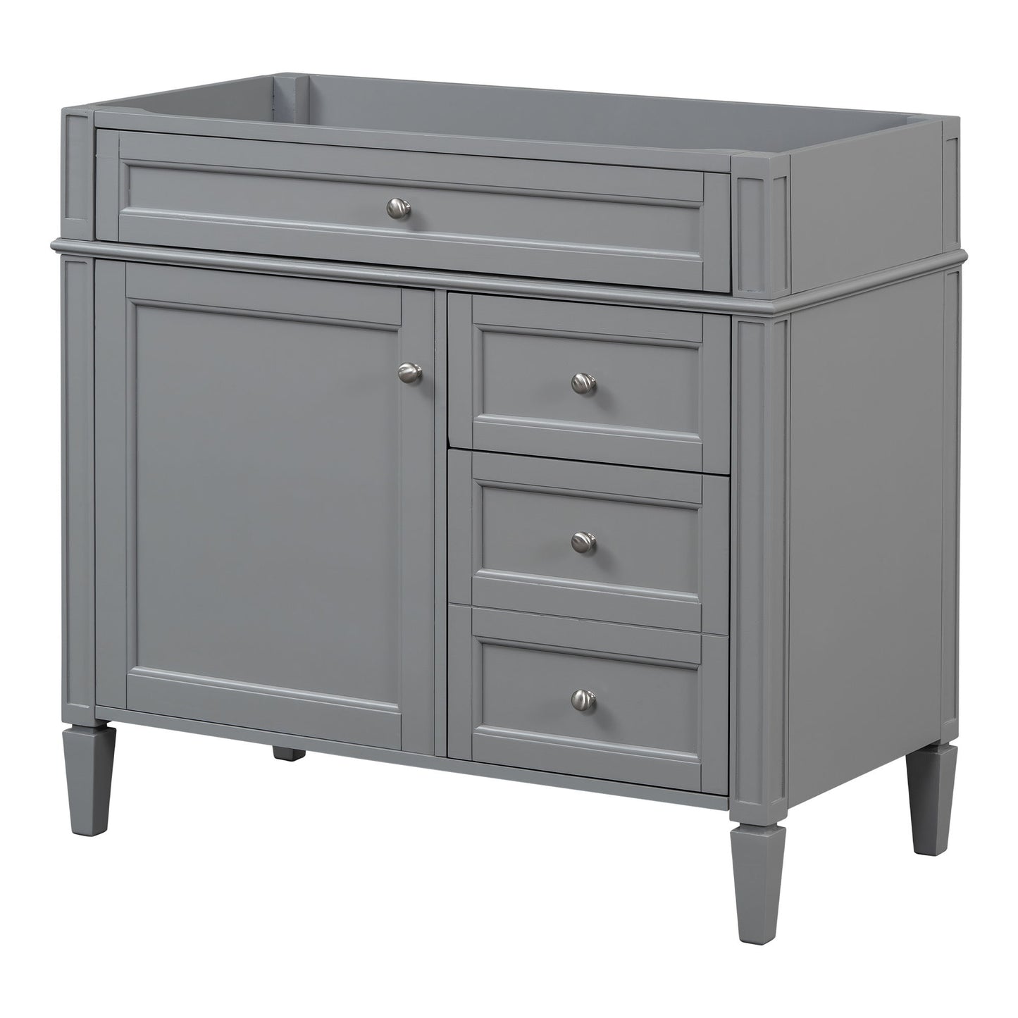 Bathroom Vanity Without Top Sink, Modern Bathroom Storage Cabinet With 2 Drawers And A Tip-Out Drawer