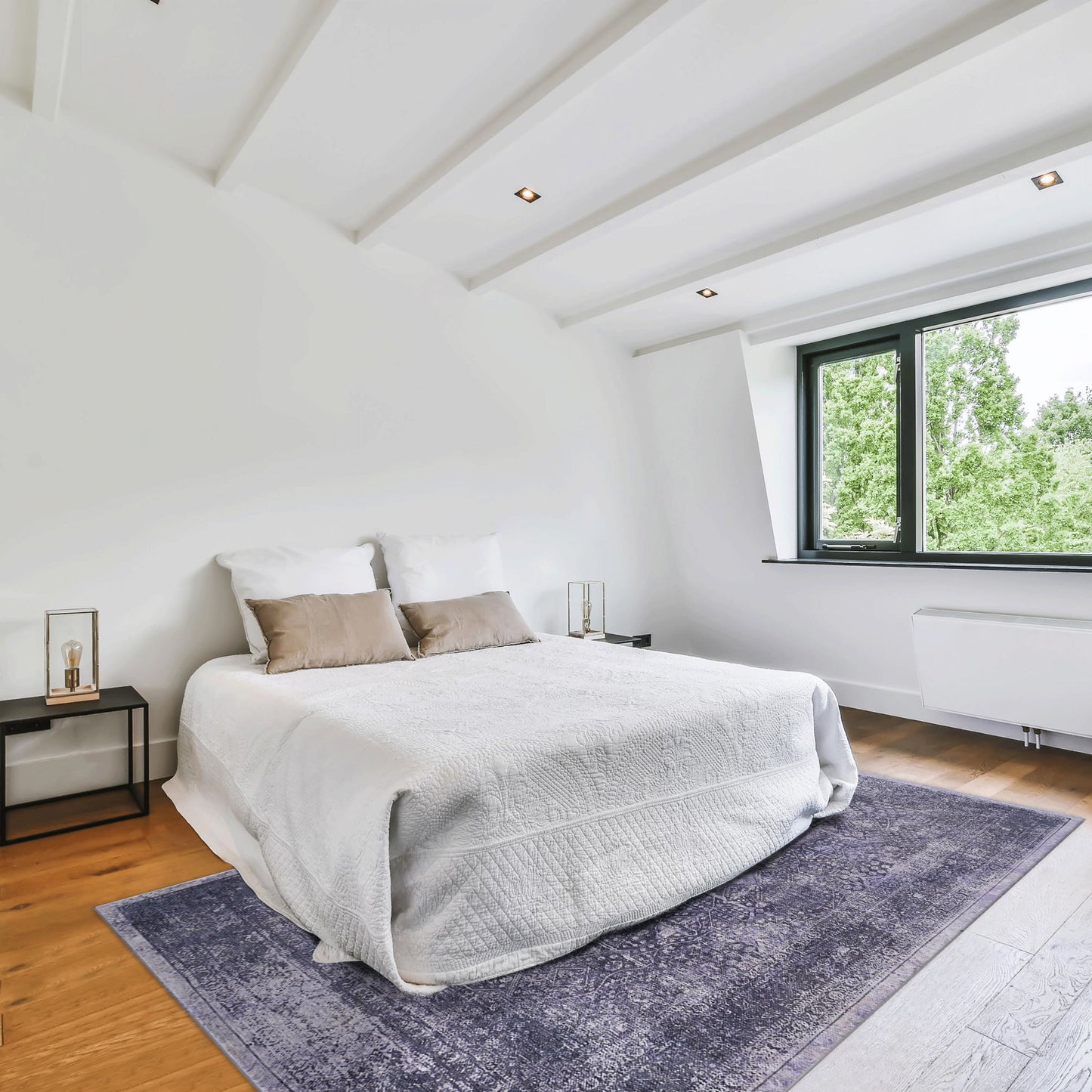 Maval - 6' X 9' Washable Area Rug - Anthracite