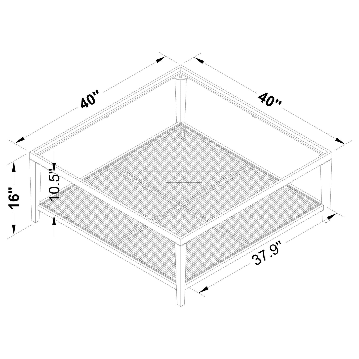 Kenneth - Square Coffee Table - Black