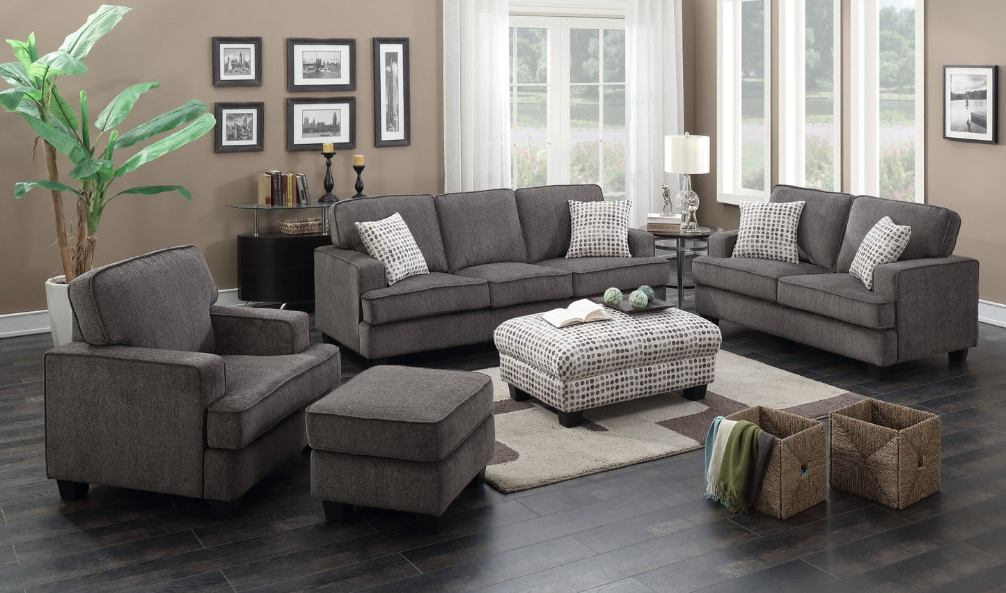 Contemporary Loveseat - Gray - Wood