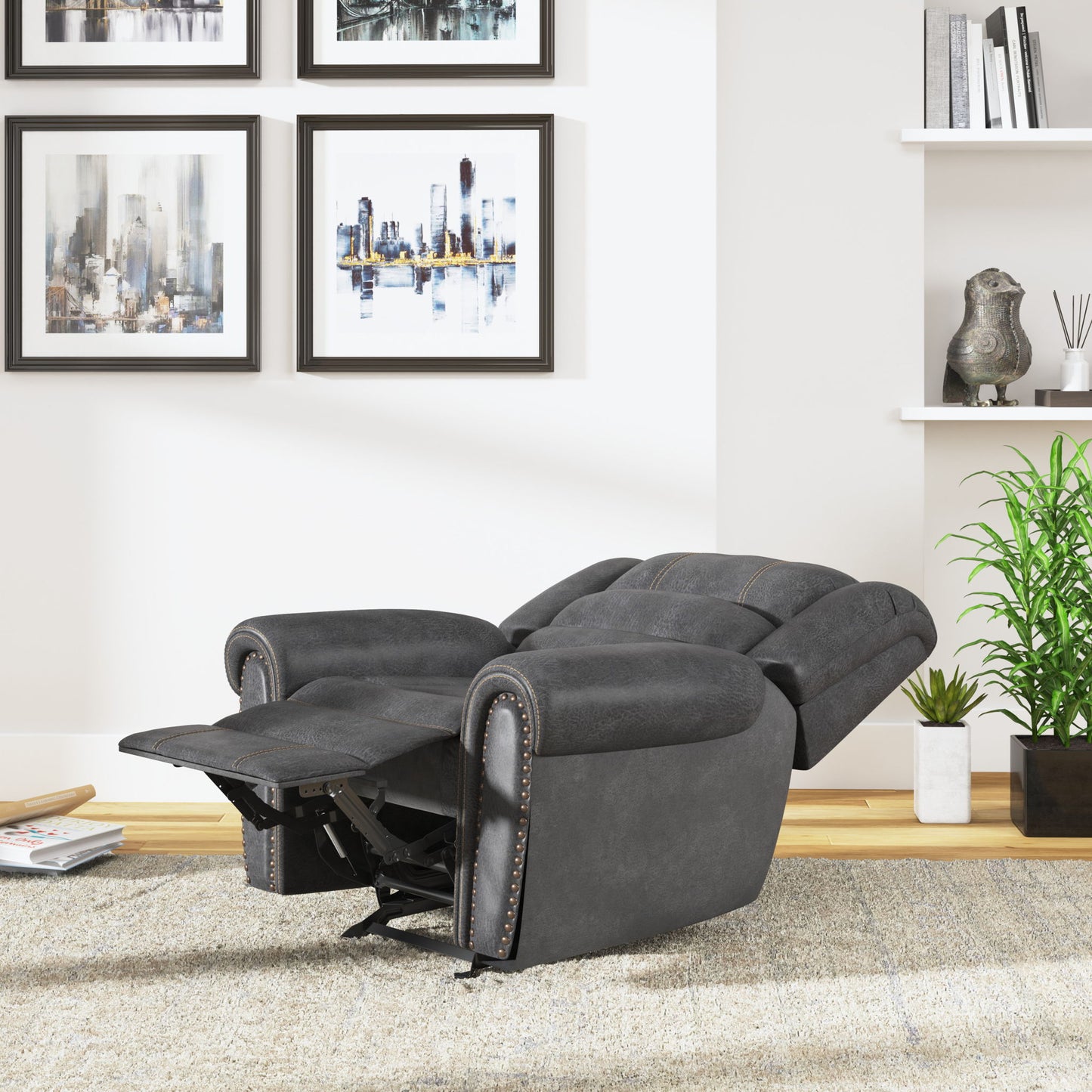 Gliding Recliner Chair - Gray