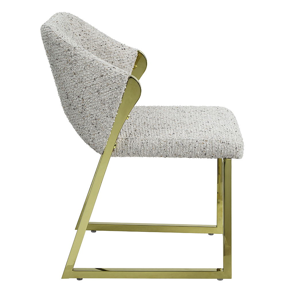 Galdesa - Side Chair (Set of 2) - Teddy Sherpa & Mirrored Gold