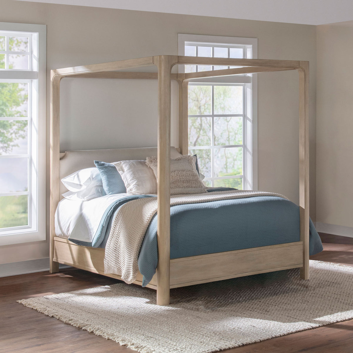 Flores - Eastern King Canopy Bed - Mango Color